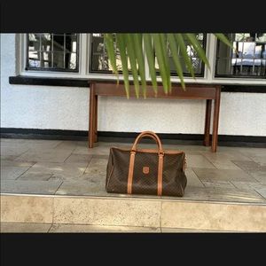 Celine Paris Macadam Brown Tote Purse Weekender Vintage Duffle 2 Handles…